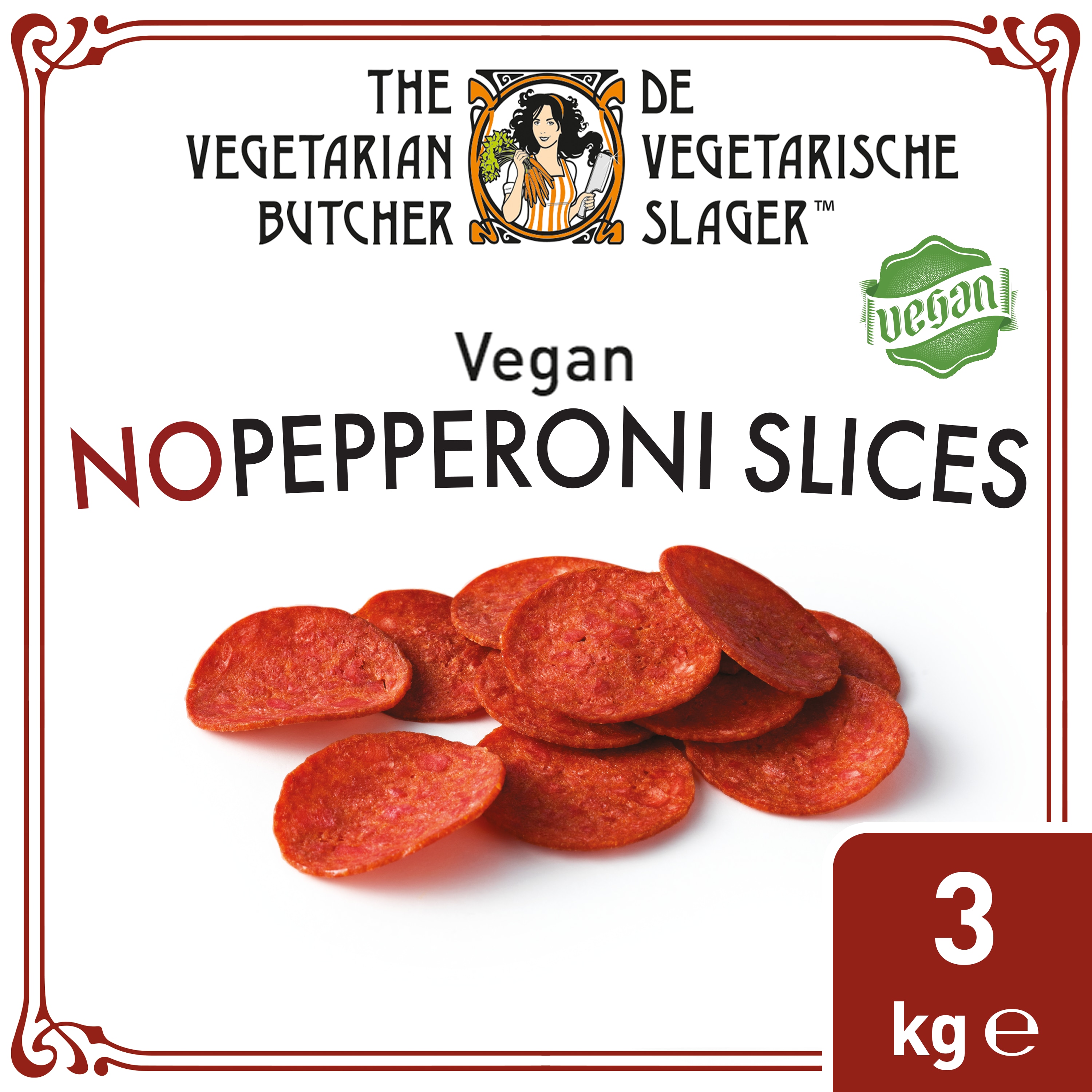 De Vegetarische Slager NoPepperoni Veganistische Pepperoni Plakjes 6x500g - 